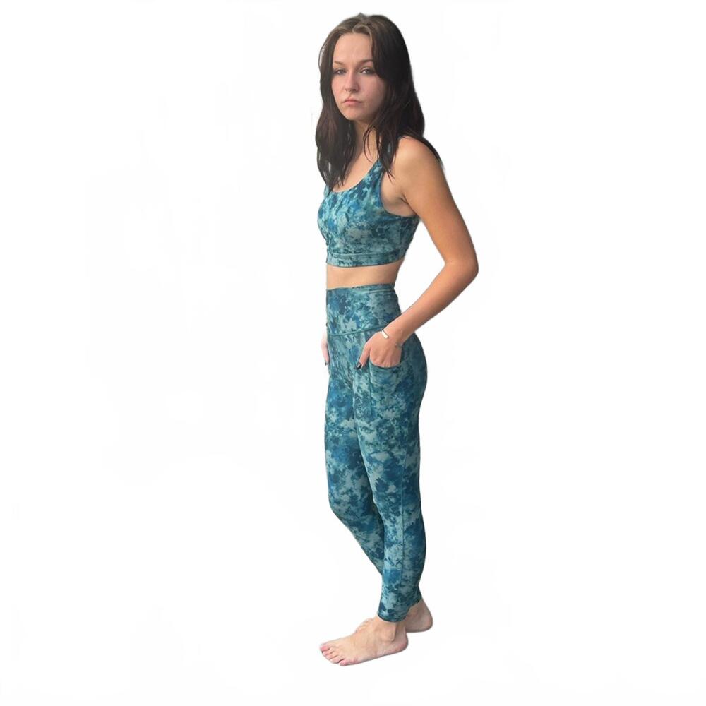 Athleta 2 Piece Active Wear Blue Ocean XXS Leggings & Small Bralette - Picture 4 of 9